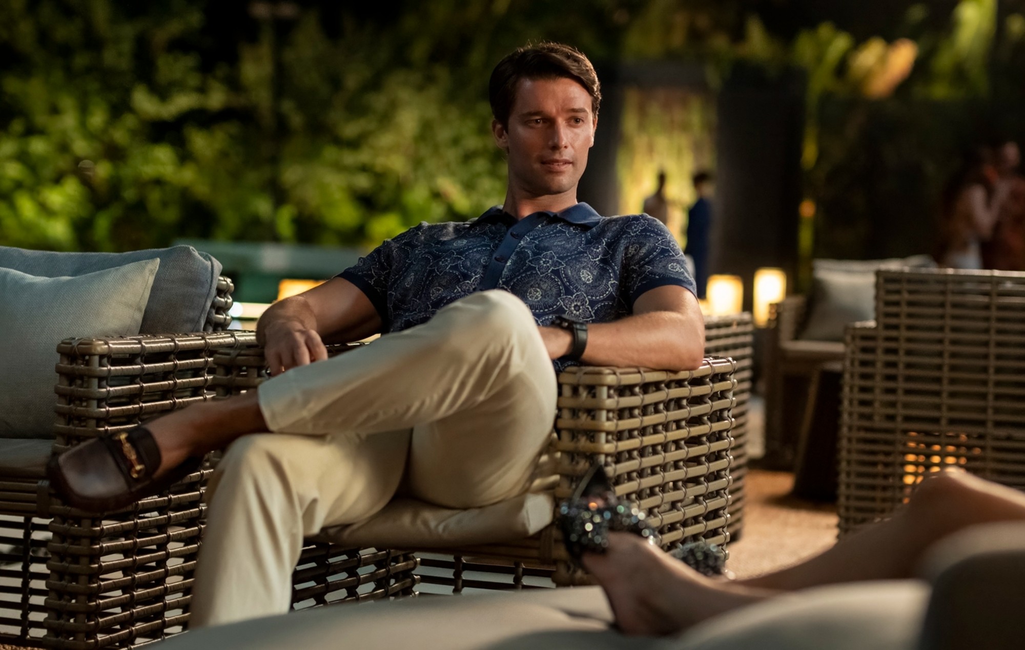 Patrick Schwarzenegger reacts to ‘The White Lotus’ gay porn parody: “Excuse me?”