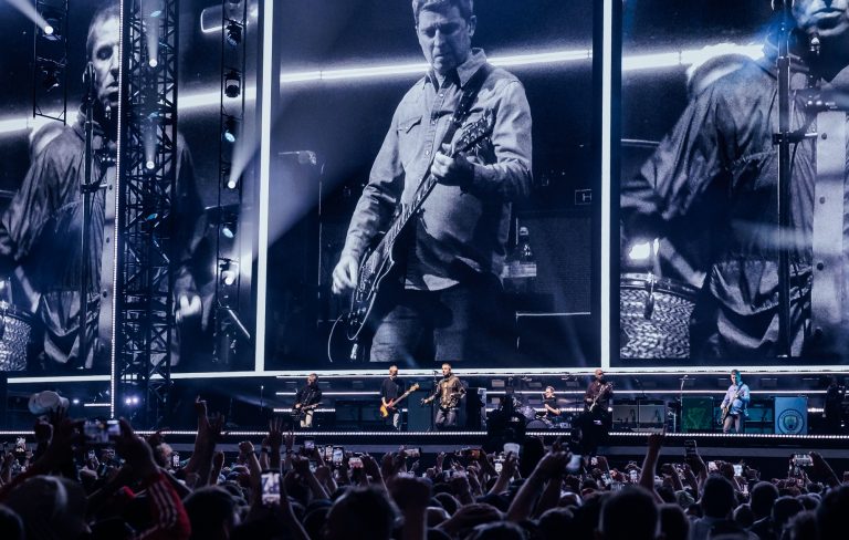 Watch Oasis’ huge logo drone display above Manchester’s Heaton Park ahead of first homecoming show