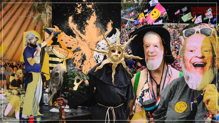 “At one point, he held up an inflatable doll with an erection, dressed like a bee.” From orgasmic laugh yoga to shamanic drumming for Mother Earth, here’s what really happens at Glastonbury Festival beyond the music