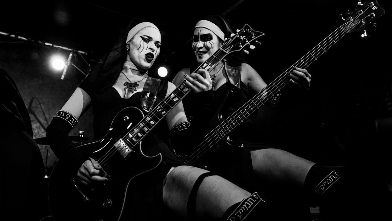 “They’re larger-than-life action heroes extolling the virtues of guilt-free sex in the most OTT way.” Heavy metal nuns Dogma just took over London’s Black Heart – are they the scene’s next breakout band?