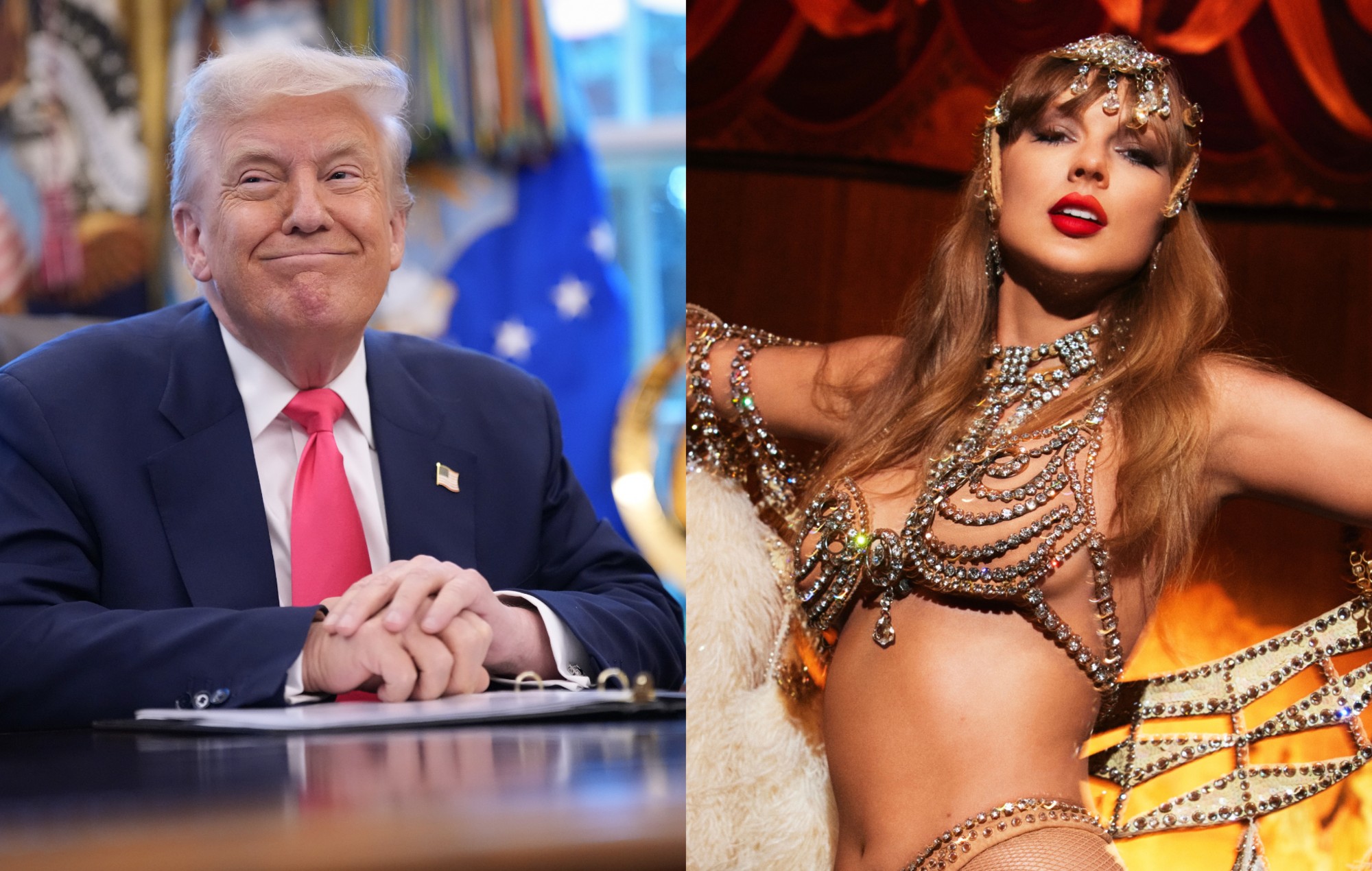 Donald Trump appears to be a fan of “terrific” Taylor Swift again after engagement reveal