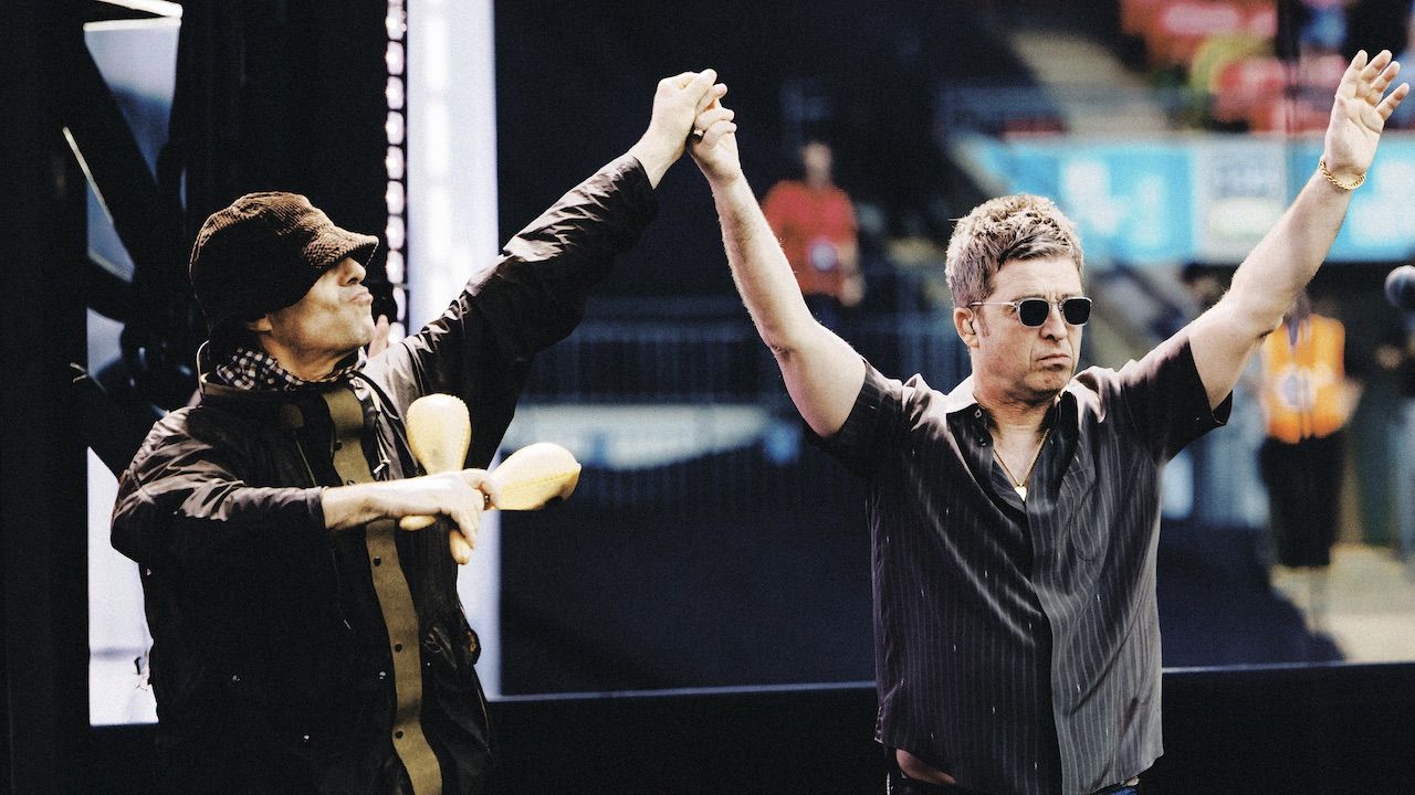 “Do we have any glue sniffers in the house tonight?” Amid all the life-affirming scenes of wild collective euphoria, Oasis’ superb fifth night at London’s Wembley Stadium shows Liam and Noel Gallagher still have punk rock souls