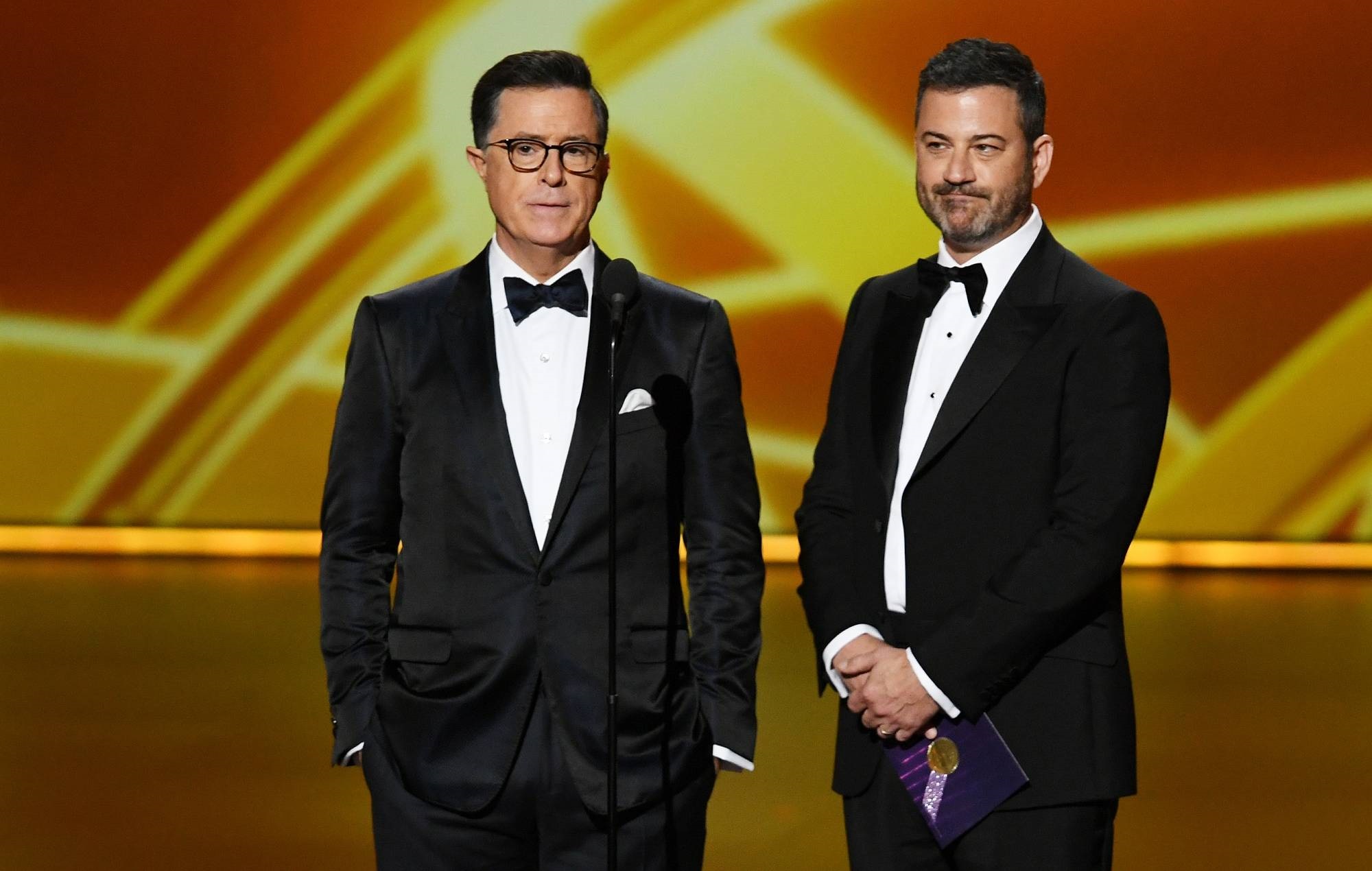 Stephen Colbert hails Jimmy Kimmel’s late night show return: “Our long national late nightmare is over”