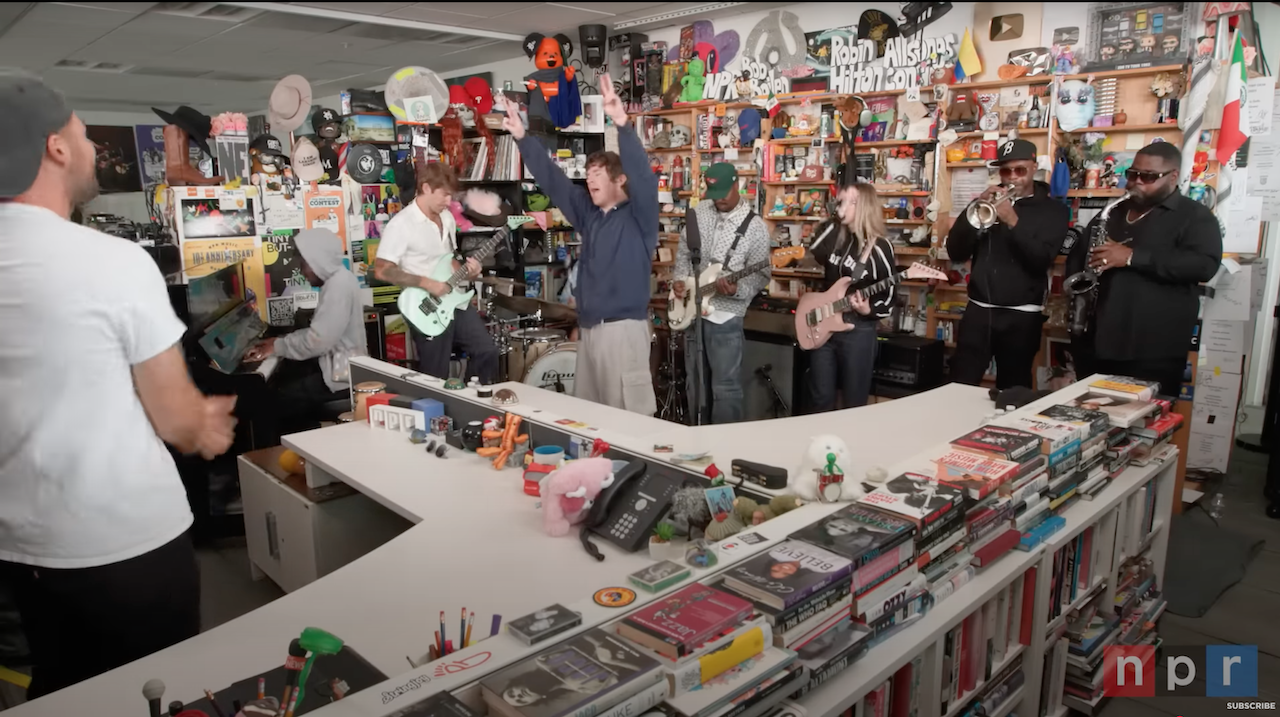 Watch Turnstile’s Brendan Yates stage dive during the band’s Tiny Desk Concert performance