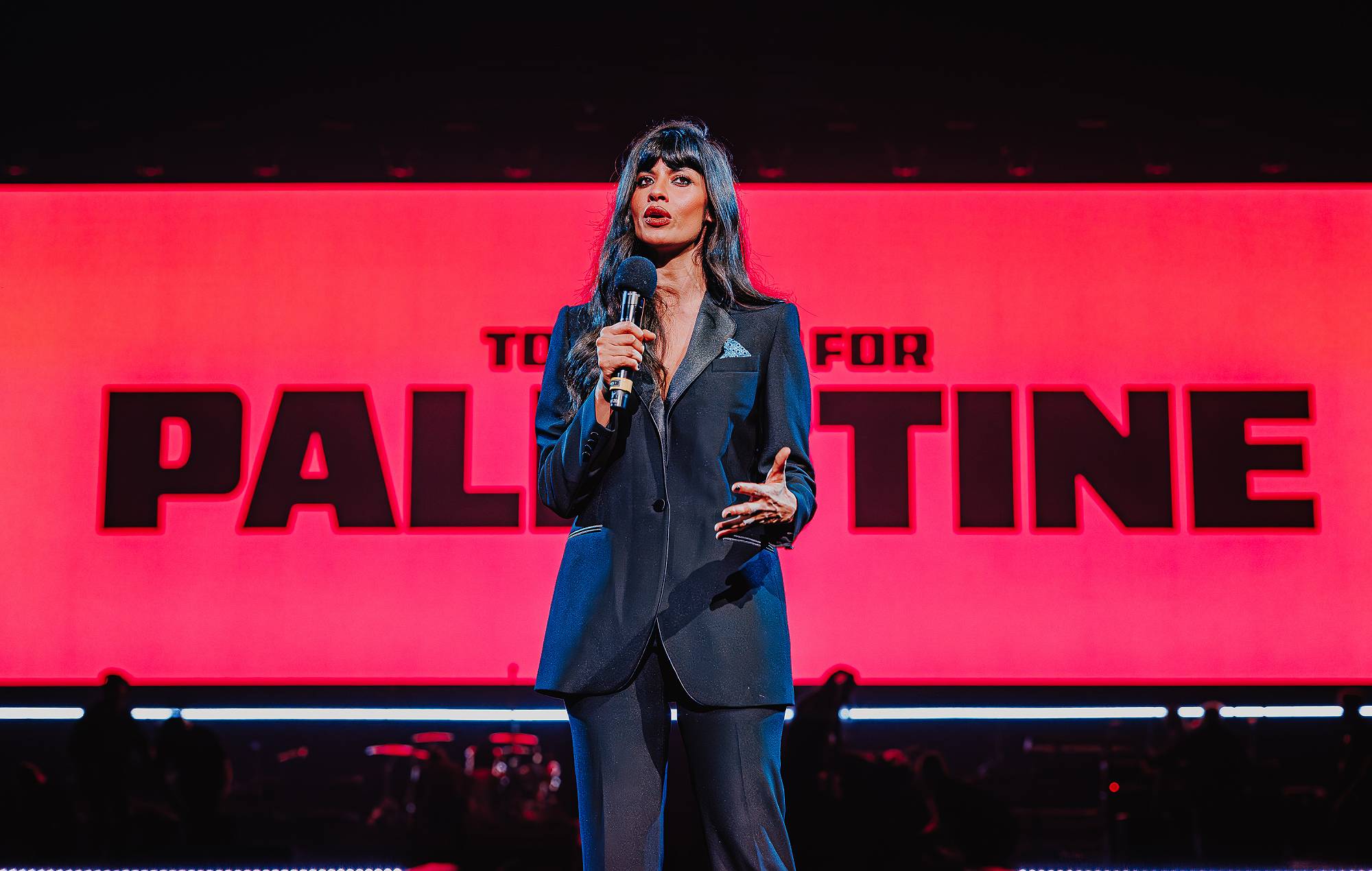 Jameela Jamil calls for artists to speak out at Together For Palestine: “Be on the side of love and humanity”