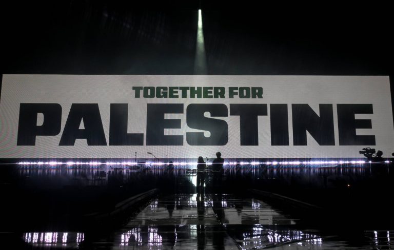 Watch Brian Eno, Paul Weller, Damon Albarn, Nadine Shah and more lead all-star performance at Together For Palestine