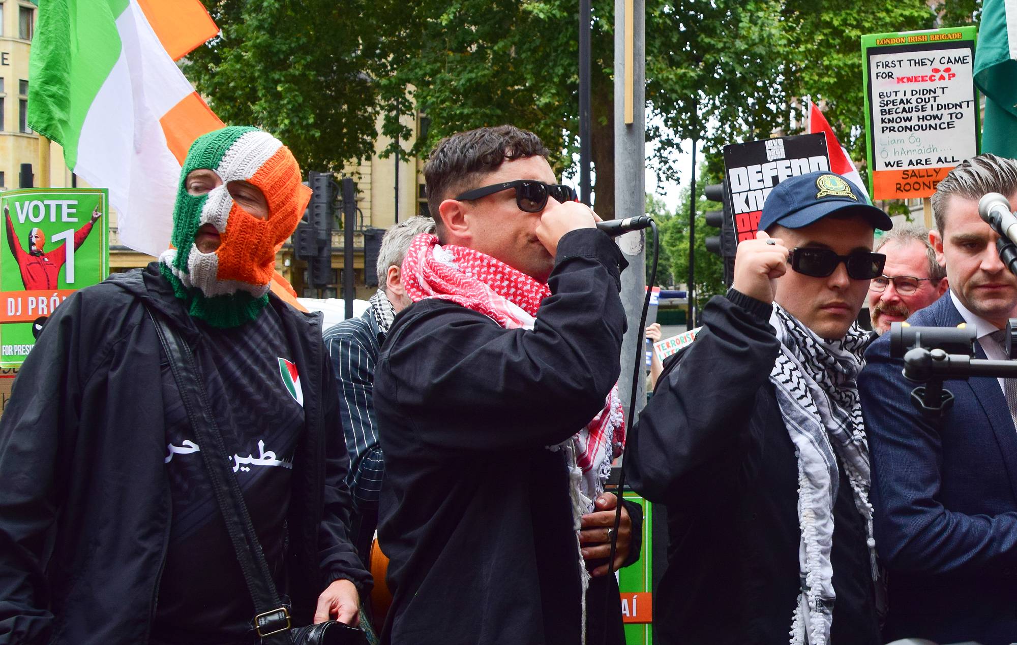 Kneecap’s Mo Chara’s terror charge: the story so far, as supporters accuse government of hypocrisy