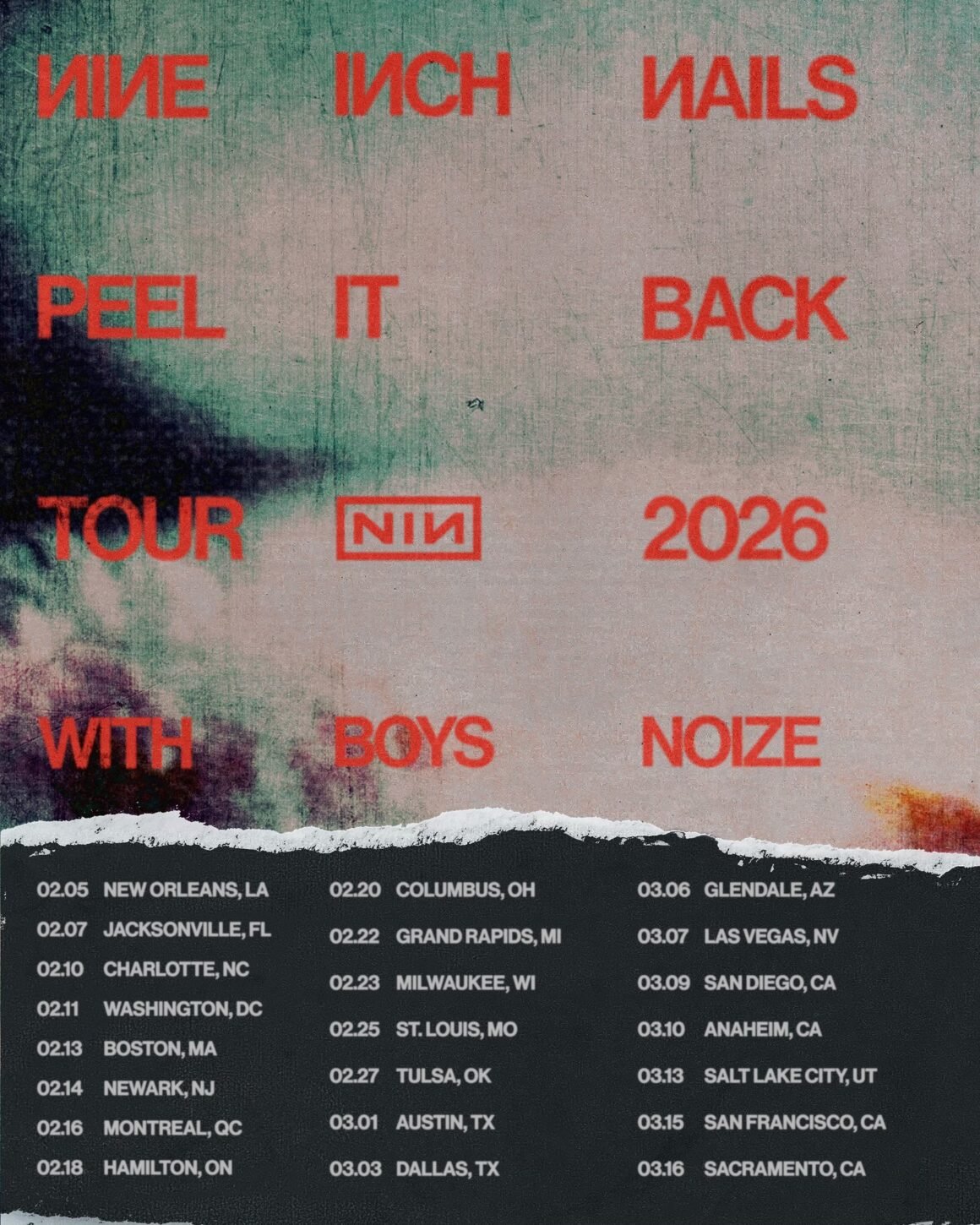 Nine Inch Nails Announce More “Peel It Back” North American Tour Dates for 2026