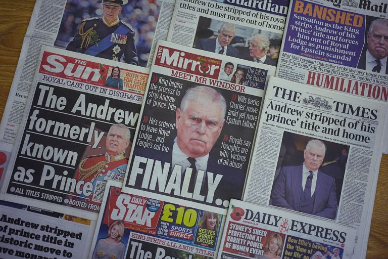 King Charles Downgrades Prince Andrew Over Epstein Link