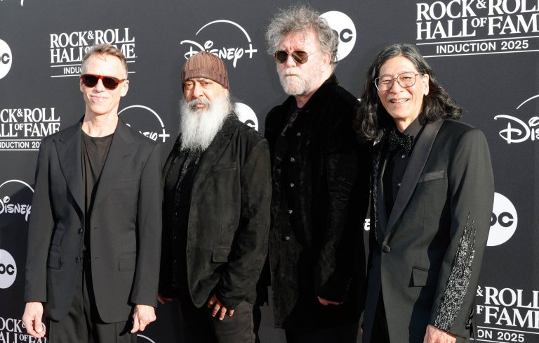 Jim Carrey inducts Soundgarden as band reunite alongside Taylor Momsen, Jerry Cantrell & Mike McCready at Rock & Roll Hall of Fame Ceremony