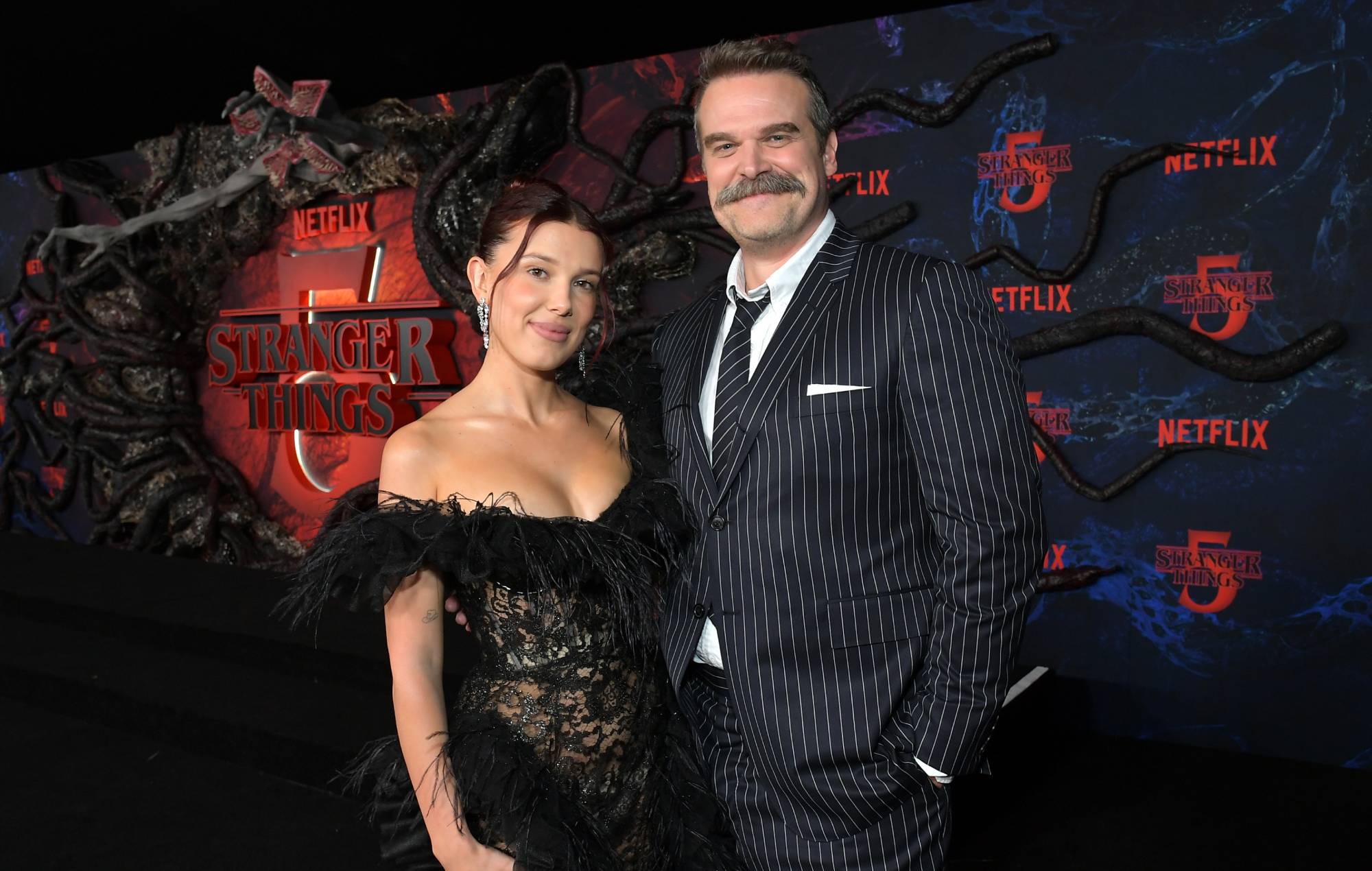 Millie Bobby Brown and David Harbour reunite following ‘Stranger Things’ bullying accusations