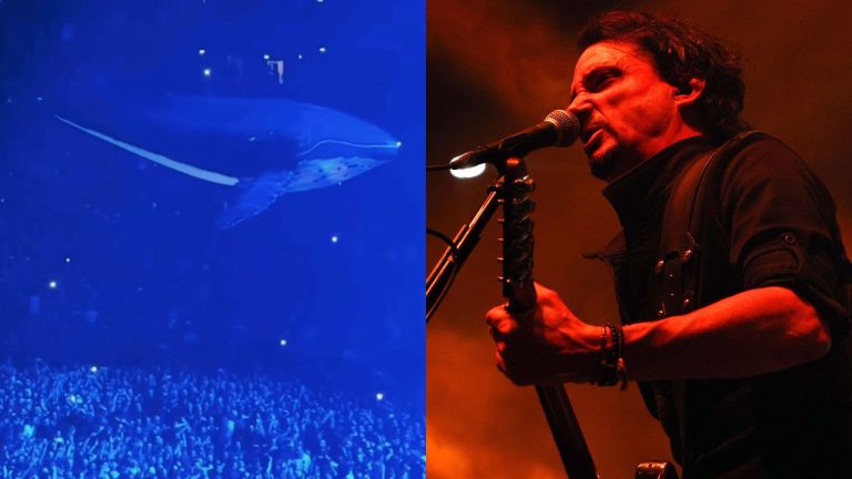 A gigantic, inflatable whale flew over the crowd during metal heavyweights Gojira’s concert in Paris last night – watch video here