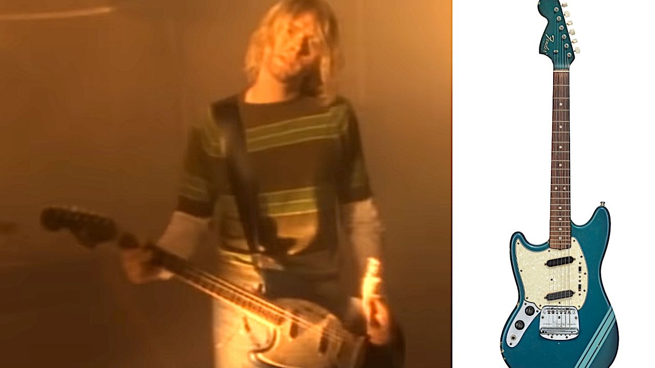 The guitar Kurt Cobain played in Nirvana’s iconic video for Smells Like Teen Spirit is coming up for auction next month