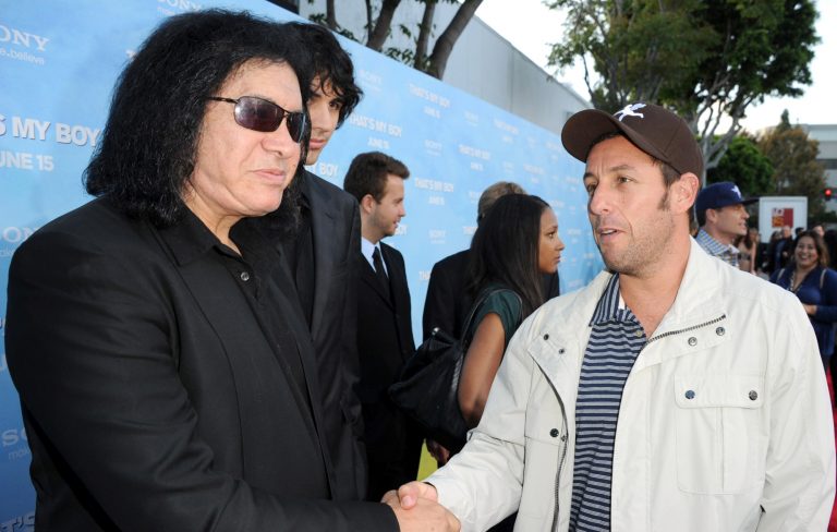 Gene Simmons stuck tongue down Adam Sandler’s throat at party to turn him “into my bitch”