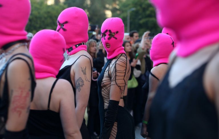 Pussy Riot stage protest against US tech company Ubiquiti for “powering Russian war crimes”