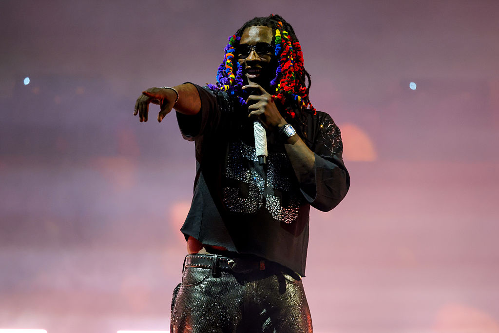 6ix9ine Trolls Young Thug For Biting His Rainbow Hair Look