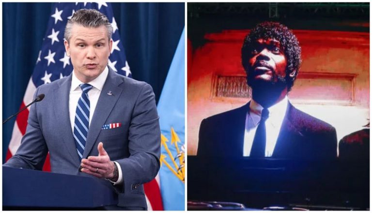 Unqualified Secretary of Defense Pete Hegseth Caught Reciting & Remixing Fake Bible Verse From ‘Pulp Fiction’