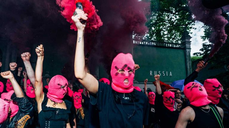 “He thinks he’s so tough, but afraid of a girl? Let’s see.” After 14 years of protest, Pussy Riot announce debut album, launch single with Avenged Sevenfold and challenge Vladimir Putin to a cage fight