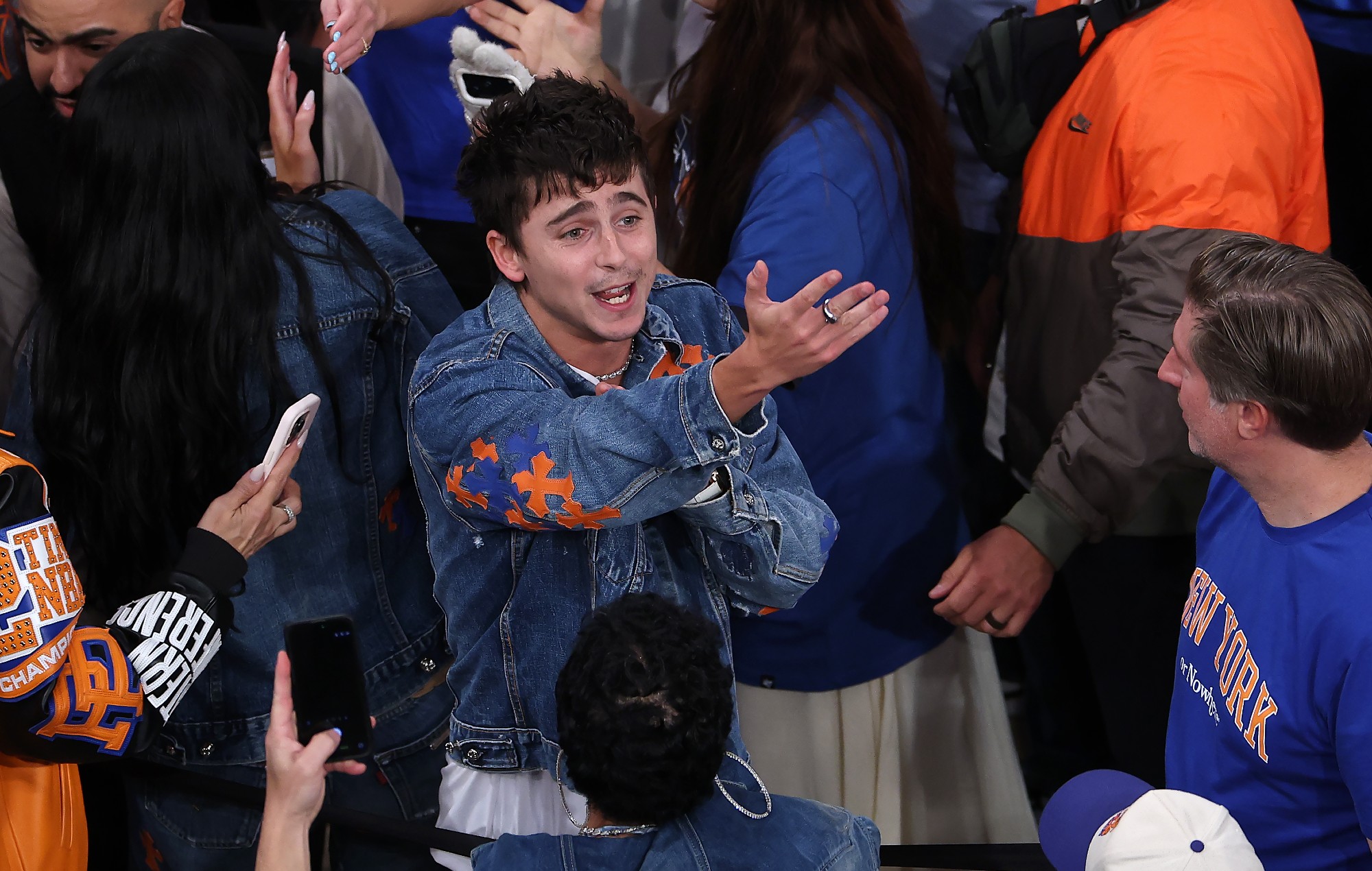 Timothée Chalamet lost his shit at the New York Knicks record-breaking NBA Finals comeback last night