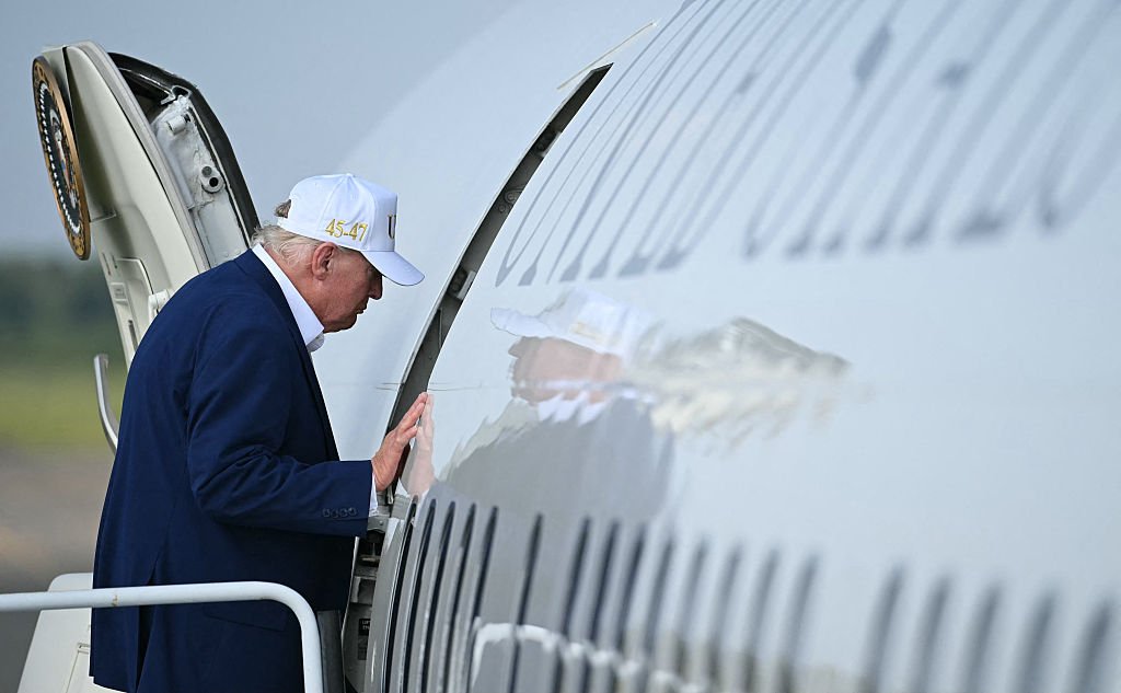 Donald Trump Rode Off In A Catering Truck & Onto Another Plane Due To Threats From Iran