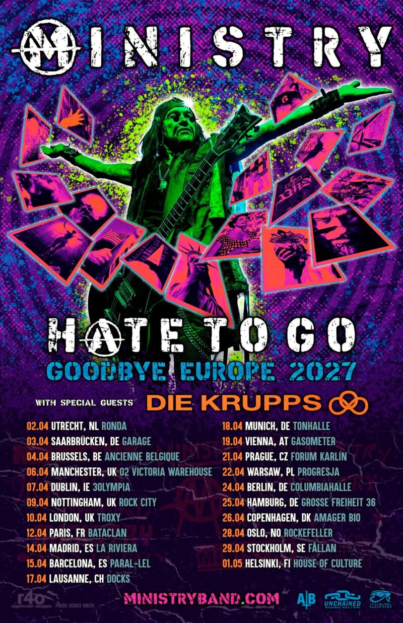Ministry Shares Video for “Burned Out” — Announces Final Album “Hate To Go (Take Out Or Delivery)” and Farewell European Tour